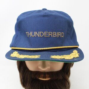 VTG Thunderbird Air Force Hat Adult Blue Derby Brand USAF Adjustable Made in USA